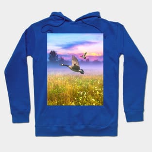 Canada Geese in Flight Hoodie